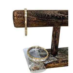 Lot of Two Italian --CE & Dolceoro--Two Tone Expandable Charm Bracelets